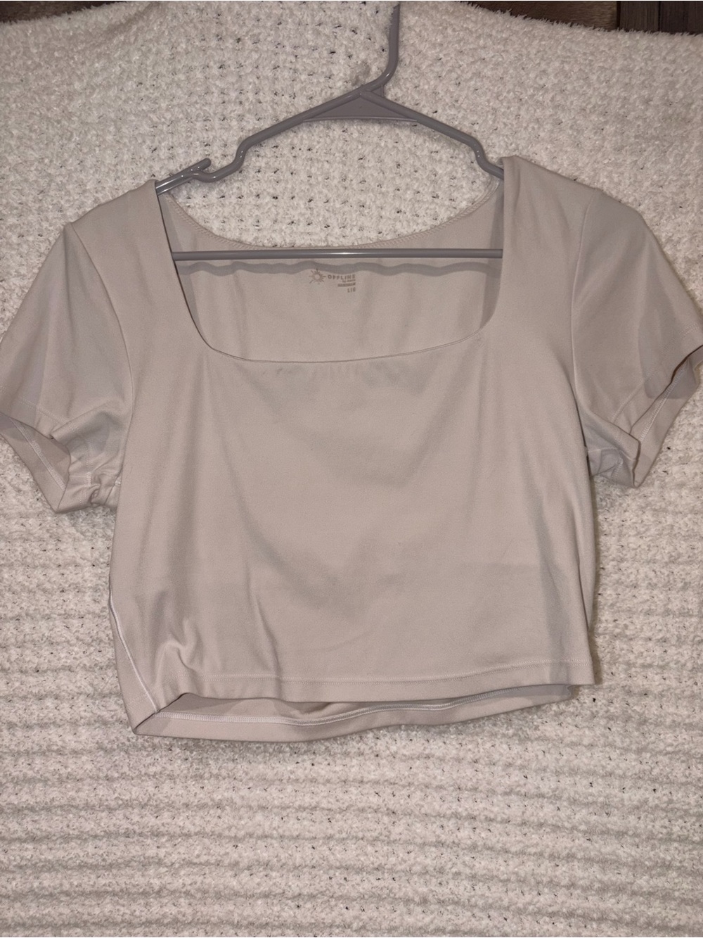 aerie Cream Square-Neck Crop Top